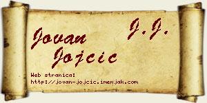 Jovan Jojčić vizit kartica